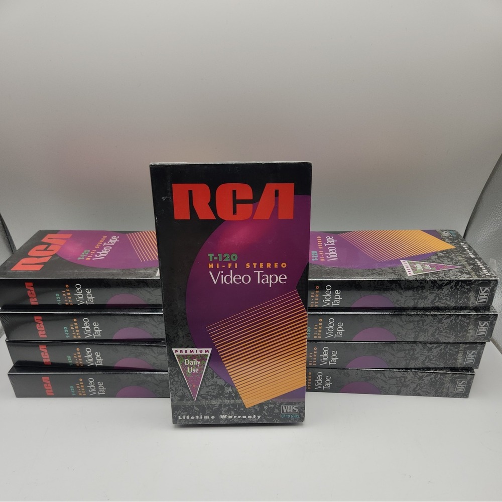 Lot of 7 RCA T-120 Hi-Fi Stereo Blank VHS Video Tapes - New Sealed